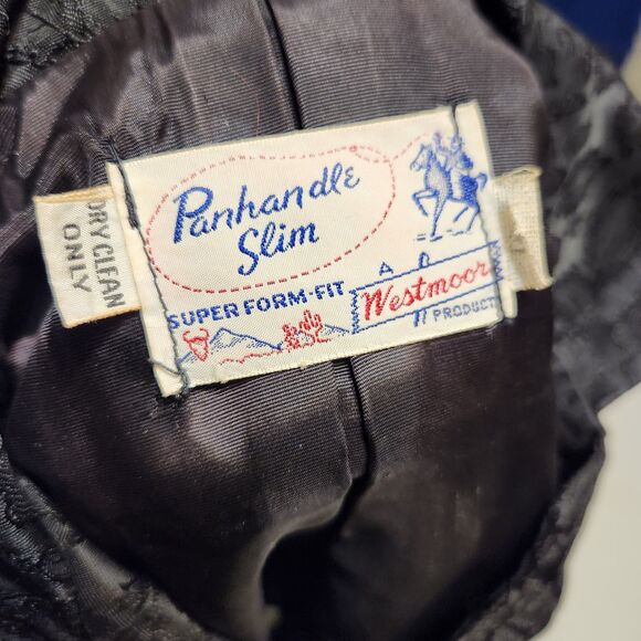 Rare Vintage 60s Panhandle slim Western Goth Punk Black Floral Brocade Blazer - Picture 15 of 15